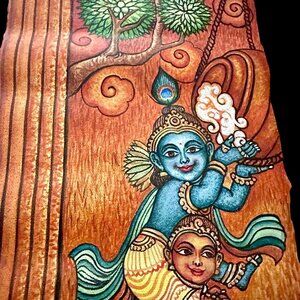 One Of A Kind Hand Baby Krishna Painting